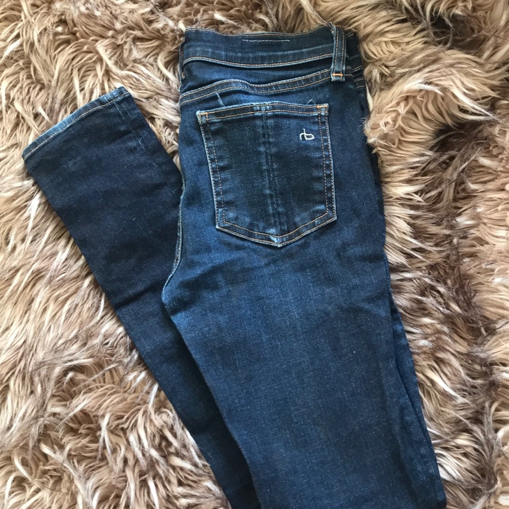 Blue Skinny Mid Rise Rag & Bone Jeans